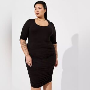 Torrid Super Soft Black Elbow Sleeve Bodycon Dress - 3